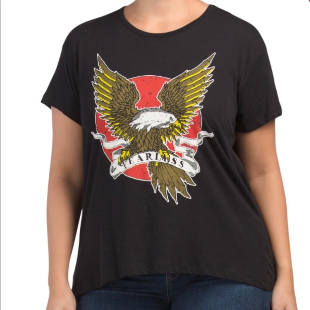 NWT Chaser Eagle Fearless Graphic Tee Hawk Rock Punk Biker Grunge Cotton Size 1X